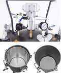 Rugged Commercial Sixty Liter Pneumatic Paint Pressure Tank Featuring Kickass Automatic Air Agitation And Reliable Safety Valve For Consistent Coating Jobs close-up of pressure gauge and stainless steel liner