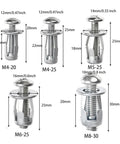 Heavy Duty Hollow Wall Anchors Kit With M4 M5 M6 M8 Petal Jack Nuts And Expansion Screws, Drywall Anchors, sizes M4-20, M4-25, M5-25, M6-25, M8-30