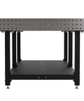 Heavy Duty Welding Fixture Table With Sweet Storage Shelf, 96 By 48 Inches, steel frame with precision laser cut holes and top shelf.