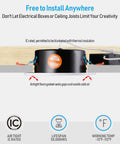 6 Inch Gimbal LED Recessed Light With Junction Box Kit 13.5W IC Rated Air Tight No Fuss Downlight Dimmable 3000K CRI90 Canless Swivel