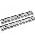 Full Extension Side Mount Drawer Slides For Cabinets And Furniture, shiny stainless steel, smooth glide hardware set, pair view