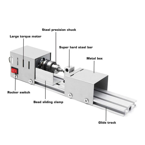 Qugurlid Mini Lathe Polisher Machine For DIY Wood Metal Working with large torque motor and steel precision chuck.