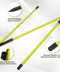 4 Pack Golf Alignment Sticks 40 Inch Collapsible Swing Path Trainers for Ultimate Practice, yellow color, pointed tips, rubber caps.