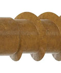 Top Shelf Low Profile Finish Trim Screws For Fast Carpenter Jobs Without The Protruding Head Hassle Sawtooth Shank Drives Smoothly With T10 Bits Corrosion Shield Coating Light Brown Wood Fasteners In Bulk 500 Qty Box, showing tan screw with countersunk head and sawtooth tip.