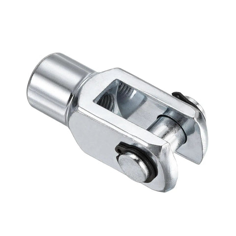 Air Cylinder Rod Clevis End Set 2 Pack 62mm Length M12x1.25 Female Thread Y Connector Silver Durable Low Carbon Steel For Pneumatic Cylinders And Automatic Equipment, silver clevis