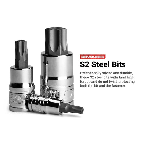 Master Torx Star Socket Set 60 Piece Drop Forged S2 Steel Bits With Chrome Vanadium Sockets for durable use