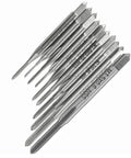10 Piece Micro Tap Set Metric Thread Taps M1 To M3.5 For Small DIY Projects, Pro Grade Tapping Bits in stainless steel layout