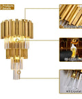 Modern Crystal Wall Sconce Lighting In Chrome Finish With K9 Crystal For Hallway Bathroom And Bedroom Mid Century Style