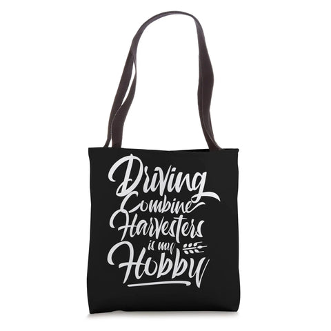 Funny Combine Harvester Driving Harvesting Machine Tote Bag For Farmers And Farm Hands Gift Idea 16 By 16 Inches Durable Canvas