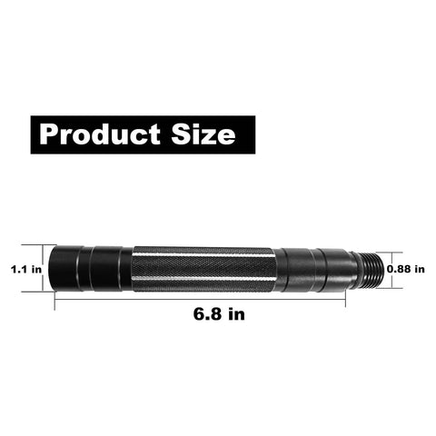 Hiking Trekking Pole Extension Section Black For Upgrading Your Stick Gear That Extends Reach Fits Most Poles Lightweight Six Point Eight Nine Inch Length One Point One Inch Diameter About Six Ounces Easy Install For Outdoors Folks showing dimensions