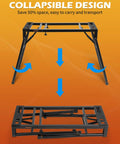 Collapsible Piano Keyboard Stand With Adjustable Width For 54 To 88 Keys Digital Pianos folded and unfolded view