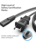 Close-up of 12V AC Power Adapter For Korg KA203 KA320 Krome M50 with safety certification markings detail shown.