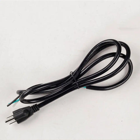 Coiled Six Foot 14 Gauge Three Prong Heavy Duty Replacement Power Cord Cable 110V 120V NEMA 5 15P Plug To Bare End SJT 14AWG 15 Amp