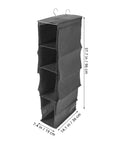 Kickass Multi Layer Closet Hanging Storage Bag And Solid Non Woven Wardrobe Organizer with dimensions 37.7 in tall and 14.1 in wide.