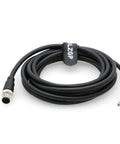 Coiled M12 4 Pin Male Actuator Sensor Signal Cable A Coded Shielded for Industrial Automation Control Fieldbus Module, 3M length