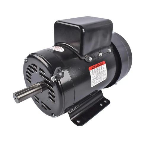 Top Notch 5 HP Single Phase Industrial Air Compressor Electric Motor At 1725 RPM With Heavy Duty Black Finish side view