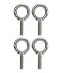 Beefy Stainless Steel Eye Bolts Set For RV And Boat, Heavy Duty Hanger Kit With Washer And Nylon Nut, Easy To Use Lifting Or Hanging Hardware, M10 Size, Ideal For Construction, Vehicles, And Marine Gear, four M10 eye bolts