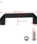 Aluminium Alloy Industrial Cabinet Handles Set of 2 U Shape Rectangular Drawer Pulls with Screws Black 120mm Center Hole 140x20x37mm