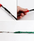 Sturdy 5M Fiberglass Fish Tape For Pulling Wires Fast, Solid Wire Puller Kit With Connector For Electrical Cables Through Walls And conduits In Homes Or Jobsites Durable Cable Loom Tool, black wire with red connector and green wrap