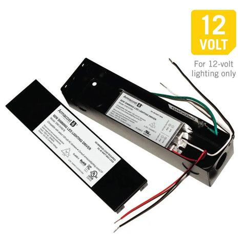 0 To 60 Watt Max Dimming LED Driver With Enclosure For Low Voltage Lighting 12V DC Power Supply No Minimum Load Fully Dimmable ELV Compatible With Lutron And Leviton Dimmers Black Enclosure