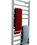 Stainless Steel Towel Warmer With 10 Round Bars Free Standing Or Wall Mountable Plug In Polished Finish Heats Towels Fast Up To 100 Degrees For Your Bathroom