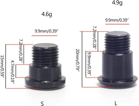 1 Set Steel Black Rear Derailleur Screws For Bike Fixing Bolts MTB Mountain Bike Derailleur Hardware Wheel Screw Tx35 TZ50 Compatible Durable Rust Resistant Replacement Kit, size S and L, with dimensions and weights shown.