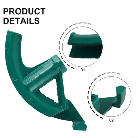 Close-up of a Portable Manual Tube Bender for Copper, Aluminum and Steel Conduit, showing detailed bending curve and sturdy construction.