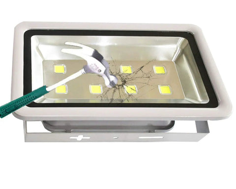 400W LED Outdoor Flood Light Daylight White 6000K Waterproof Security Light for Home and Garage under hammer impact test