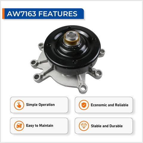 Engine Water Pump With Gasket Plug And Play Direct Fit For 2011 2013 Ram 1500, front view, emphasizing durability and reliability.