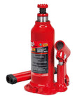 Beefy Heavy Duty Hydraulic Bottle Jack, 4 Ton Capacity, Welded Steel Construction, Lifts From 7.5 Inches To 14.31 Inches, Red Finish