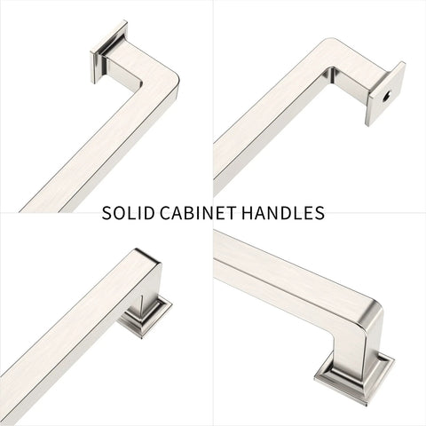 Brushed Nickel 7 Inch Cabinet Handles 10 Pack Modern Kitchen Cabinet Pulls For Drawers And Cupboards Durable Metal Hardware