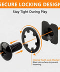 Eight Sets Heavy Duty Football Backplate Screws Chicago Screws Rig With Nuts Washers Driver for Youth Adult Shoulder Pads showing secure locking design.