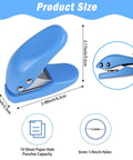 4 Pack Handy Mini Hole Punch Set 6mm Single Hole Punchers For Paper Cardstock Index Cards Chipboard And Thin Plastic size guide
