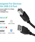 USB Data Cable Cord For Korg Krome 61 And 88 Key Workstation Keyboard Synthesizer showing USB 2.0 A-Male and B-Male connectors