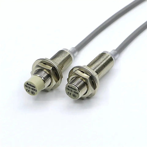 TR12 4AC Normal Close Motion Detection Sensor Switch Inductive Proximity Sensor For Automation And Industrial Control Systems, two threaded metal sensors