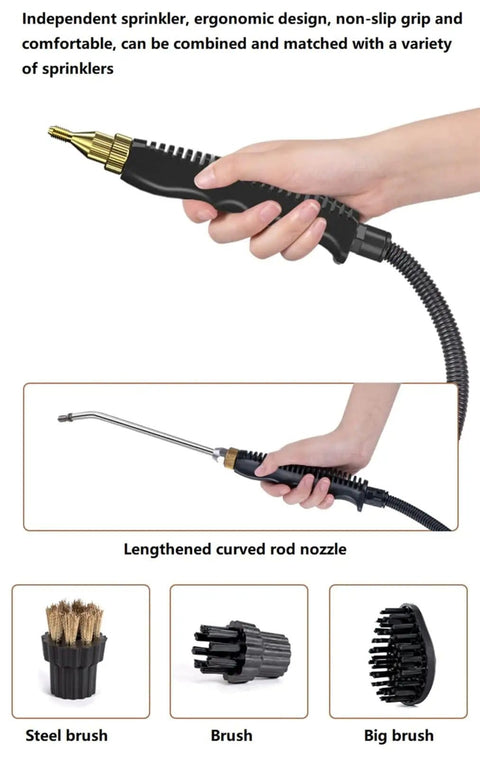 Heavy Duty 2500W Steam Cleaner With Hardcore Pressure And Acid Resistant Tank handheld with attachments and nozzles