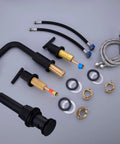 Matte Black 8 Inch Widespread Bathroom Faucet Set With 3 Holes Solid Brass Includes Pop Up Drain And cUPC Water Supply