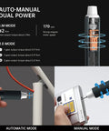 42-In-1 Electric Precision Screwdriver Kit With 40 Magnetic Bits showing dual-mode operation details and use on electronics.