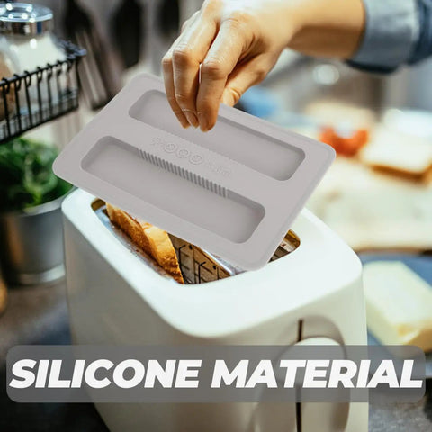 Toaster Protector Cover for 2 Slice Toaster Upper Lid 6.25 by 3.93 by 0.70 Inches 2 Pack being placed on a toaster
