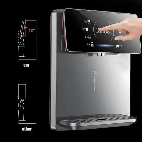 2200W Wall Mounted Water Dispenser With Kid Safe Lock, Adjustable Temperature, Big Touchscreen, Sleek Gray design