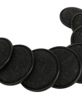 3 Inch Steel Furniture Caster Cups with Carpet Bottom Ultimate Heavy Duty Floor Protectors arranged in a row for hardwood protection.