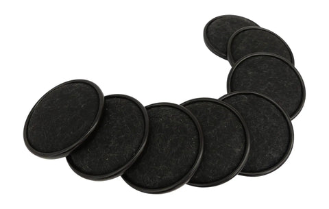 3 Inch Steel Furniture Caster Cups with Carpet Bottom Ultimate Heavy Duty Floor Protectors arranged in a row for hardwood protection.