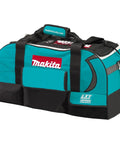 Beefy Wheeled Tool Duffel Bag With Slick Rollers And Rock Solid Handles For Portable Contractor Gear Transport And Massive Jobsite Storage Solutions, dark blue and black design.