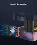 Side view of Falcon 5W Dope Laser Engraver And Cutter With 72,000mW Power, Class 4, showing airflow and safety features