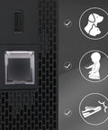 Clear 2 Pack PC Power Button Covers with symbols for pet, child, and shoe protection for computer buttons. Dustproof Safety Push Button Guards.
