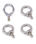 Heavy Duty 4 Pack M10 Lifting Eye Bolts In 304 Stainless Steel, corrosion resistant anchor fasteners for heavy loads and hammocks