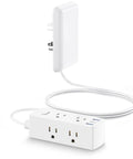 Ultra Flat Extension Cord With Outlet Cover And Power Strip That Fits Like A Glove In Tight Spaces Featuring Six Ac Outlets Plus Three Usb Quick Charge Ports Along With Five Foot Heavy Duty Cable And Reliable Safety Breakers, compact design.