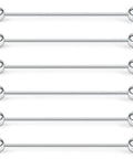Six Piece 16G Industrial Barbell Cartilage Earring Jewelry Set For Body Piercing One And Five Eighths Inch 40mm Stainless Steel