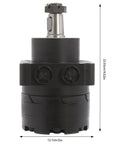 Straight Up Heavy Duty 250 Cc Hydraulic Motor Compatible With Parker Tf Series, black, designed for farm and factory use.
