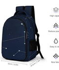 Galaxy Themed Backpack With Large Capacity For Everyday Use Unisex Durable Polyester Daypack with starry design and measurements